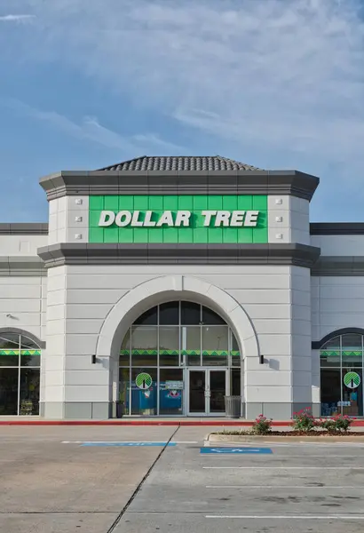 Houston Texas Usa 2024 Dollar Tree Business Storefront Exterior Parking Fotos de stock