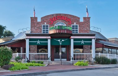 Houston, Teksas ABD 06-30-2024: Saltgrass Biftek Lokantası Dış Ticaret Şirketi.