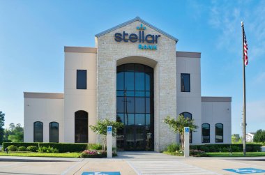 Houston, Texas USA 06-23-2024: Stellar Bank business exterior storefront. clipart