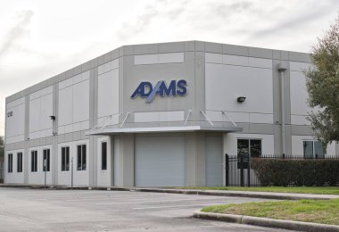 Houston, Teksas ABD 03-02-2025: Adams Valves Inc. Şirketinin mağaza vitrini.