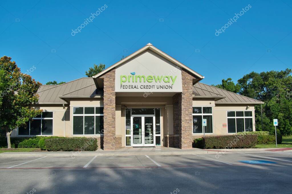 Houston, Texas USA 06-22-2025: Primeway Federal Credit Union location financial banking institution.