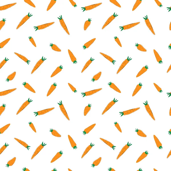Векторный Бесшовный Рисунок Морковью Использоваться Печать Обои Дизайн Упаковочной Бумаги — стоковый вектор
