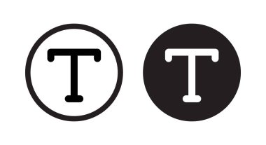 T, Clipart konseptinde metin düğmesi simgesi vektörü