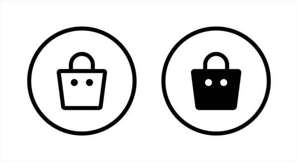 Shop Menü Einkaufstasche Symbol Vektor Isoliert Auf Kreis Linie Hintergrund — Stockvektor