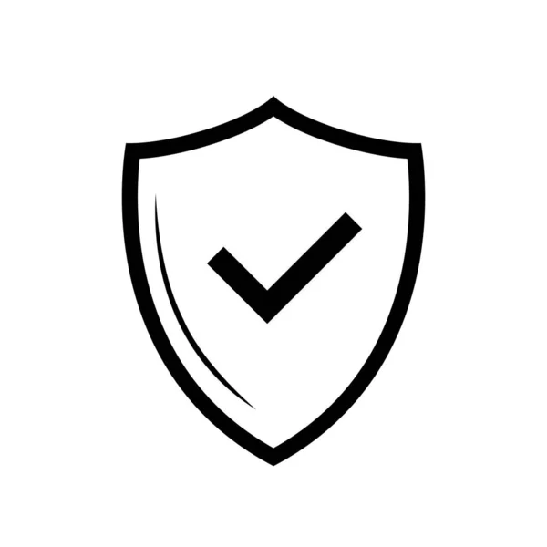 Wektor Ikony Ubezpieczenia Symbol Znaku Kontrolnego Izolowany Linii Osłon — Wektor stockowy