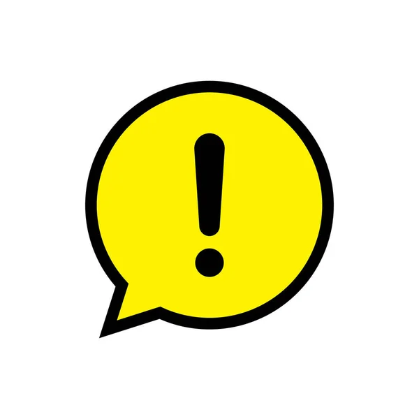 Signo Exclamación Vector Icono Advertencia Aislado Burbuja Habla Amarilla — Vector de stock