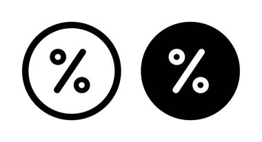 İndirim, daire arkaplan üzerinde izole edilmiş yüzde simge vektörü
