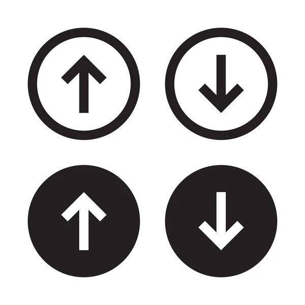 Arriba Abajo Vector Icono Flecha Subir Descargar Botón — Vector de stock