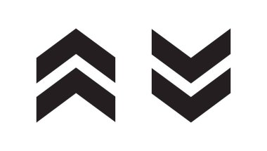 Yukarı ve aşağı ok ikonu vektörü. Geçiş işareti sembolü