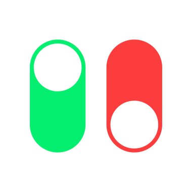 Düz biçimli anahtar düğmesi vektörünü aç / kapat