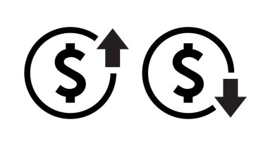 Dolar fiyatı satır biçiminde simge vektöründe azaldı