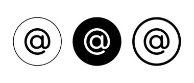 At, mentions email icon vector isolated on circle background