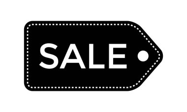 Satış Etiketi Simgesi Vektörü Beyaz Arkaplanda İzole Edildi