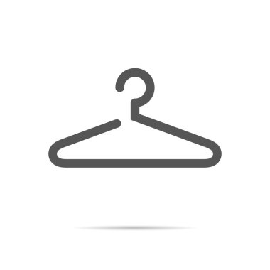 Clothes hanger icon vector in line style. Wardrobe and household concept