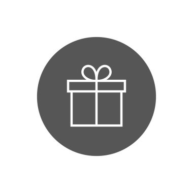 Gift box, present line icon vector in flat style