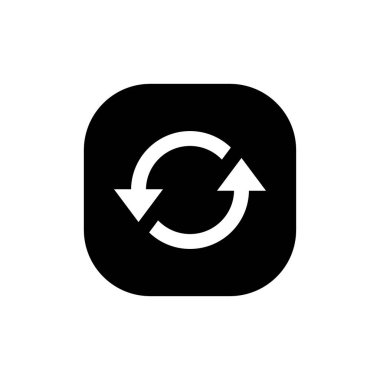 Reverse, sync icon vector isolated on square background
