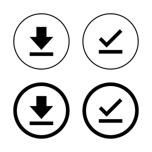Download Finish Icon Vector Downloaded Completed Sign Symbol — Stockvektor