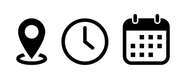 Address Time Date Icon Vector Event Elements — Stockvector