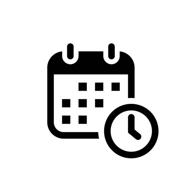 日期时间图标矢量在流行的风格 日历和时钟概念 — 图库矢量图片
