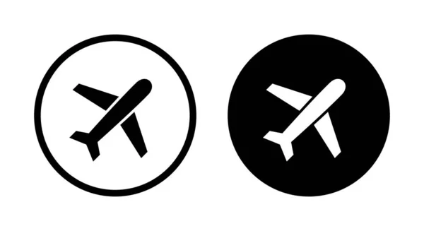 Letadlo Ikona Letadla Vektor Izolovaný Kruhovém Pozadí — Stockový vektor