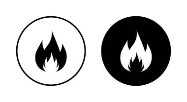 Ateş, güç simgesi vektörü daire arkaplanda izole edildi