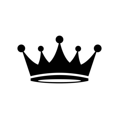 Düz stil Crown ikon vektörü. Kral kraliçe konsepti