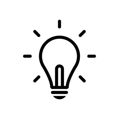 Ampul, lamba simgesi vektörü satır biçimi