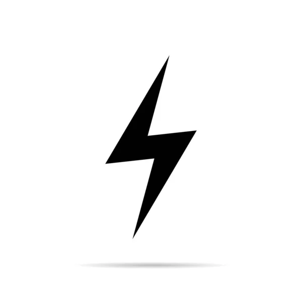 Lightning Icon Vector Flat Style Thunder Bolt Concept — Stock Vector