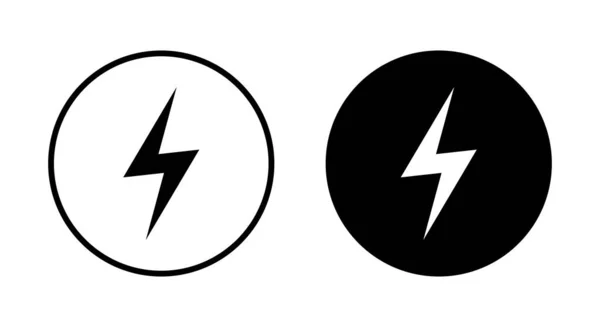 Lightning Icon Vector Thunderbolt Symbol Isolated Circle Background — Stock Vector