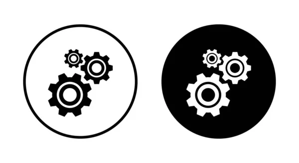 Getriebesymbolvektor Zahnrad Symbol Isoliert Auf Kreis Hintergrund — Stockvektor