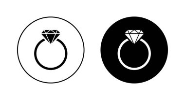 Çember arkaplanda izole edilmiş elmas halka simgesi vektörü
