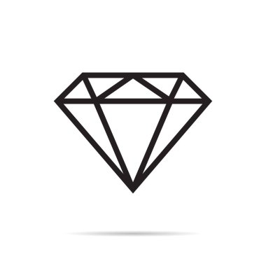 Satır biçiminde elmas, mücevher simgesi vektörü