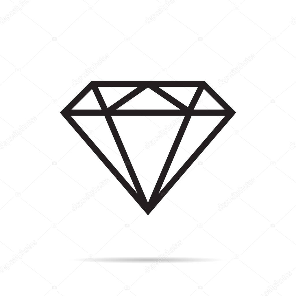 Diamond, gem icon vector in line style