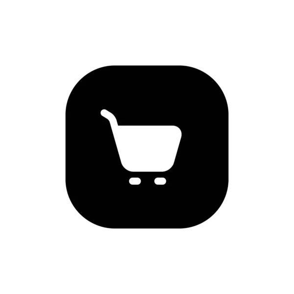 Trolley Icon Vektor Warenkorb Symbol Isoliert Auf Einem Quadratischen Hintergrund — Stockvektor
