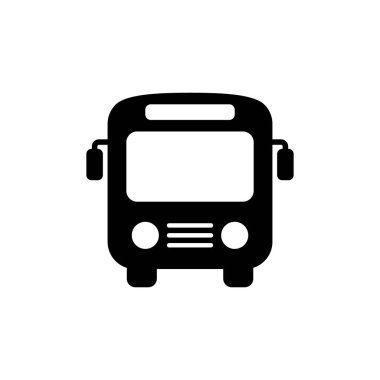Otobüs simgesi vektörü. Toplu taşıma sembolü kavramı