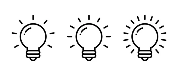 Creatief Idee Lichtbol Icoon Vector Lamp Symbool Platte Stijl — Stockvector