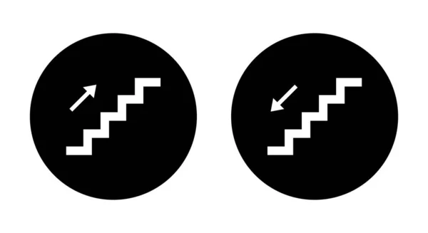 Πάνω Και Κάτω Εικονίδιο Διάνυσμα Σκαλοπάτια Σύμβολο Απομονωμένο Κύκλο Φόντο — Διανυσματικό Αρχείο