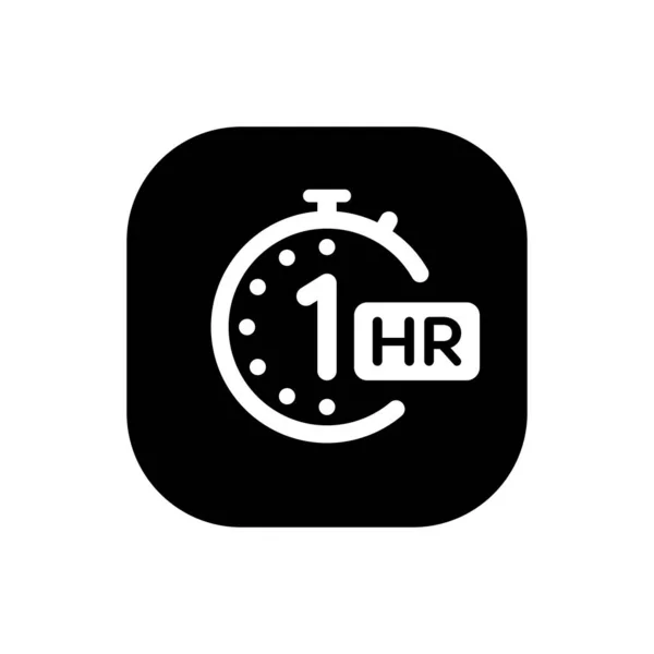 Stunde Icon Vektor Freizeitsymbol Isoliert Auf Quadratischem Hintergrund — Stockvektor