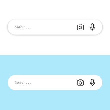 İnternet arama çubuğu vektör illüstrasyonu. Tarayıcı uygulaması ögesi