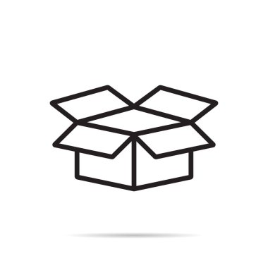 Kutu satırı simge vektörünü aç. Mukavva işaret sembolü kavramı