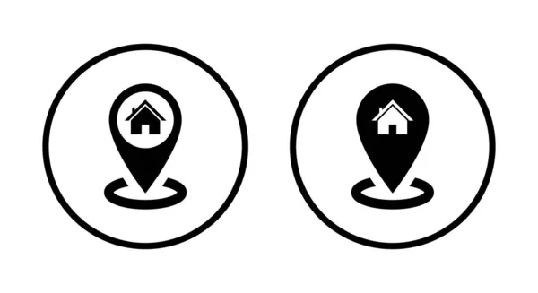 Haus Pin Icon Vektor Ortssymbol Heimat — Stockvektor