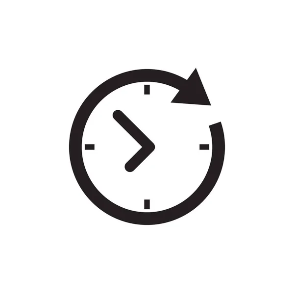 Zaman Hareket Simgesi Vektörü Saat Işareti Sembolü Kavramı — Stok Vektör
