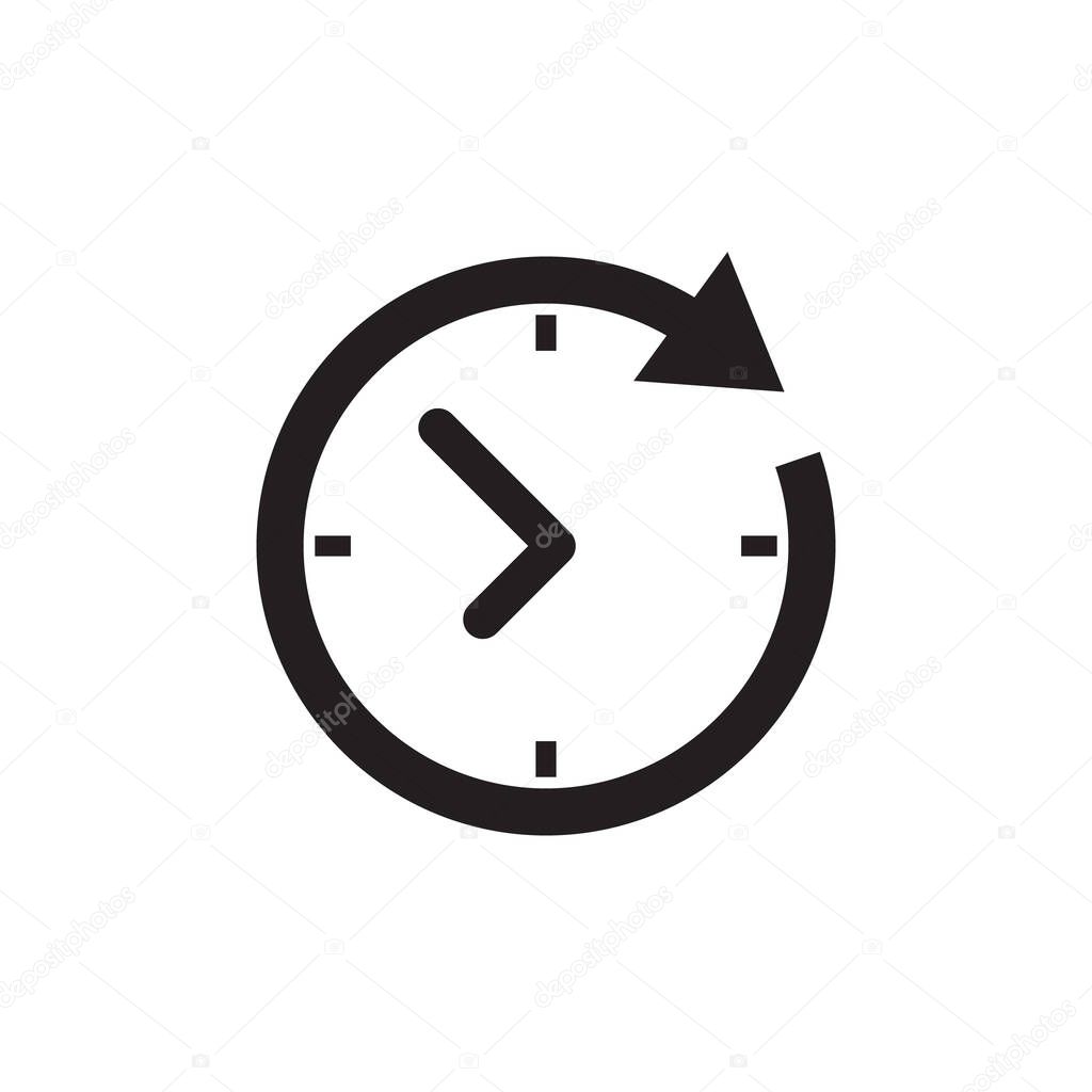 Time movement icon vector. Clock sign symbol concept