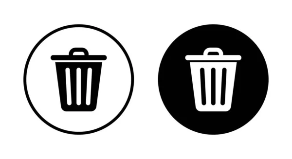 Lixeira Ícone Vetor Isolado Fundo Círculo Lixo Reciclar Símbolo Sinal — Vetor de Stock