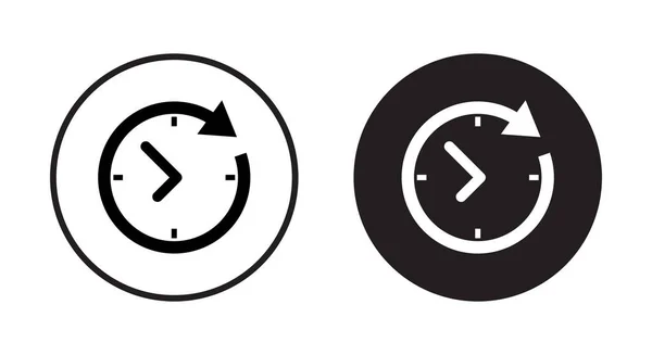 Tijd Beweging Icoon Vector Geïsoleerd Cirkel Achtergrond Klok Teken Symbool — Stockvector