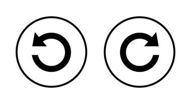 Simge vektörünü yeniden yap ve geri al. Daire çizgisi üzerinde izole edilmiş dairesel ok sembolü