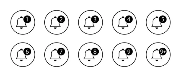 Benachrichtigungsglocke Symbol Vektor Isoliert Auf Kreis Linie — Stockvektor