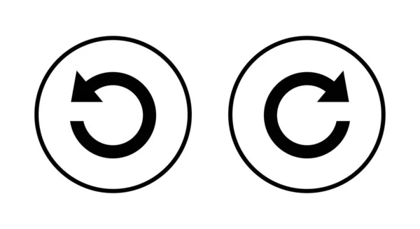 Rehacer Deshacer Vector Icono Símbolo Flecha Circular Aislado Línea Circular — Archivo Imágenes Vectoriales