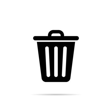 Çöp kutusu simgesi vektörü düz biçimdedir. Çöp, çöp tenekesi sembolü