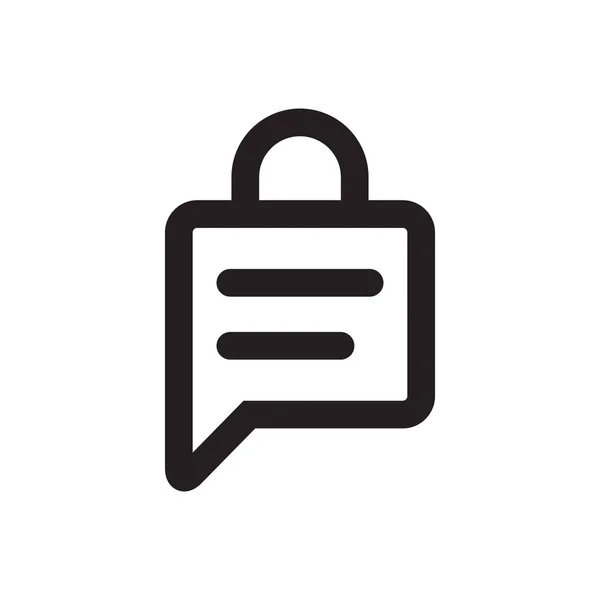 Chat Lock Icon Vektor Verschlüsselung Von Whatsapp Nachrichten — Stockvektor